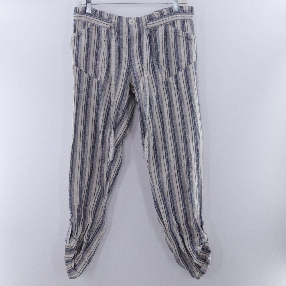 Cali 1850 | Pinstriped Linen Capri Medium‎